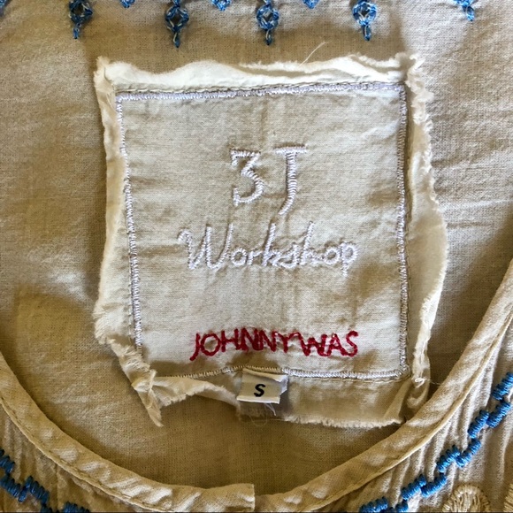 Johnny Was White Cotton Embroidered Top - Picture 7 of 8